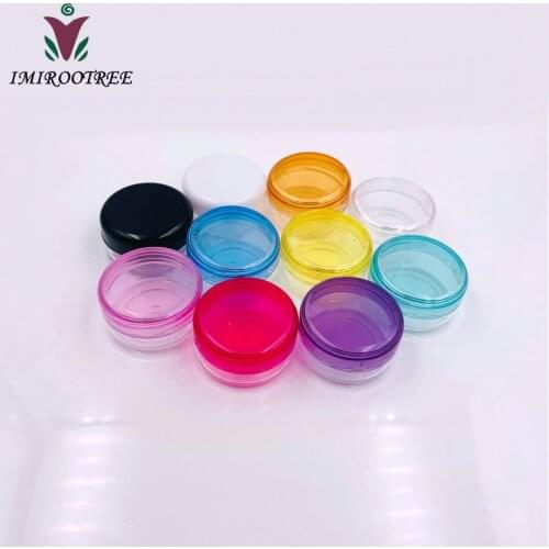 Free shipping 50pcs/lot 3g Round Empty Cosmetic Container,Small Sample Nail Art Canister,Eyeshadow Cream Jar