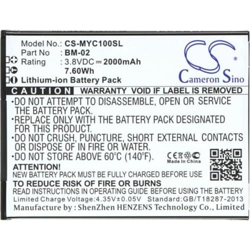 Cameron Sino 2000mAh battery for MYPHONE Cube BM-02 Mobile, SmartPhone Battery