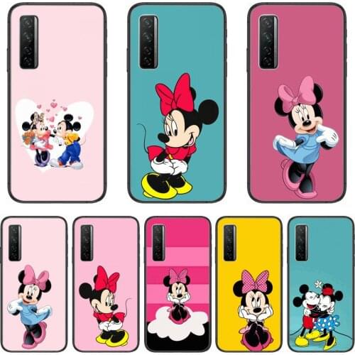 Disney Minnie Micky Mouse Phone Case For Huawei mate 40 30 10 20 40 8 9 Lite Z Pro Black Etui 3D Coque Painting Hoesjes 5g blac