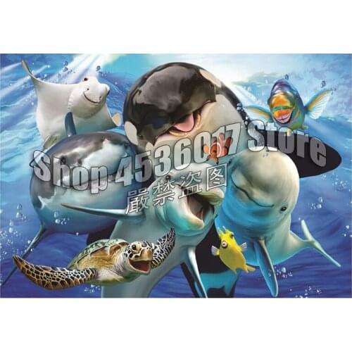 DIY Diamond Mosaic Ocean Animals dolphin sea turtle fish Handmade Diamond Painting Cross Stitch Diamond Embroidery Rhinestones