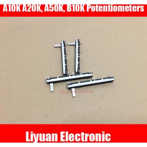 EPM8 EPM12 EFX8 Mixer Slide Potentiometers A10K A20K,A50K,B10K Handle Length 15MM Dual Fader Stereo Faders for Soundcraft