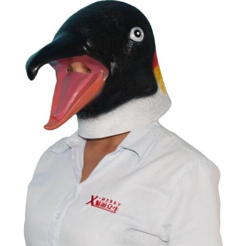 Halloween Carnival Latex Penguin Mask Animal Fancy Dress Party Costume Props Funny Headgear