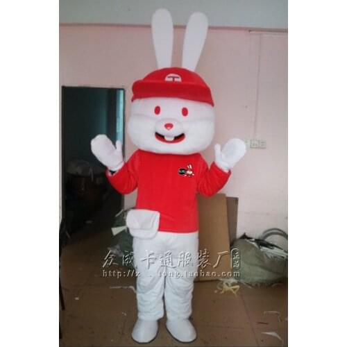 White Rabbit Mascot Costume Cartoon Character Fancy Cosplay Dress for Adult full outfit Hallween party