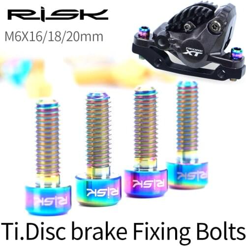 4pcs/lot Titanium Alloy Bicycle Disc Brake Caliper Fixing Bolts MTB Bike Oil Disc Brake TC4 M6*16/18/20mm Retaining Screws