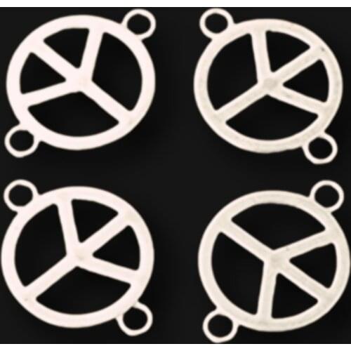 10pcs Silver Plated Peace Logo Circular Connectors For Making Bracelet Earrings Gift Fashion Jewelry Crafts Findings 30*22mm A82