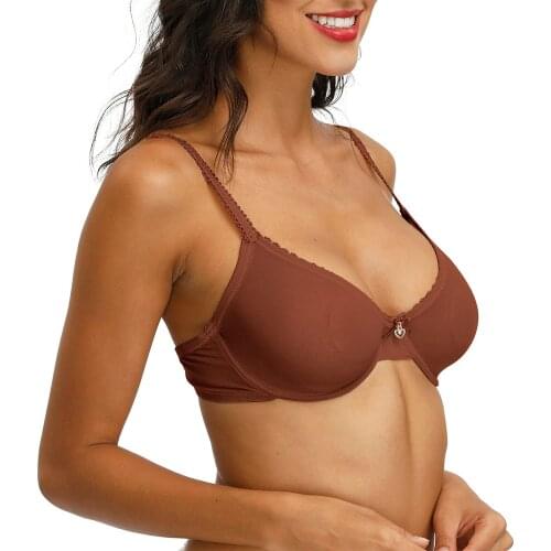 Hot Sales Women ultra thin bra sexy mesh gauze transparent invisible see through plus size Elastic bras for women