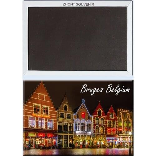 Bruges Belgium Grote Markt Square 22543 Landscape Magnetic refrigerator gifts for friends Travel souvenirs