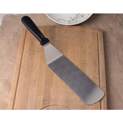 Stainless Steel Metal Kitchen Spatula Wooden Handle Grill Turner For Pancake Teppanyaki Hibachi Griddle Cooking Utensil