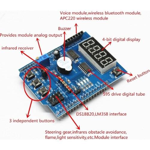 Multifunctional expansion board kit based learning for arduino UNO r3 LENARDO mega 2560 Shield