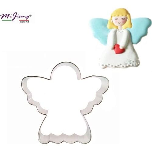Stainless Steel Angel Girl Mold Cake Decoration Tools Pastry Biscuit Cookie Cutter Kitchen Supplies Christmas Bakeware S7131