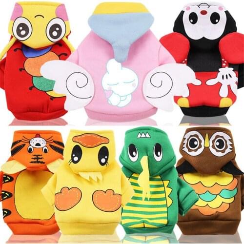 New Autumn Winter Pet Clothing Dog Clothes Cute Coin Bag Cartoon Dog Hoodies Cat Clothes Fleece Coat Pet Supplies