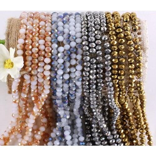 4mm Glass beads Coated facet beads making for jewelry necklace or braceles fashion beads shining beads metal color