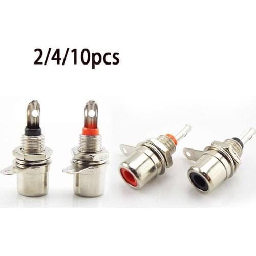 RCA Panel Mount Connector RCA Female Socket RCA Phono Chassis Audio Socket Plug Connector Bulkhead Meal Connectors U26