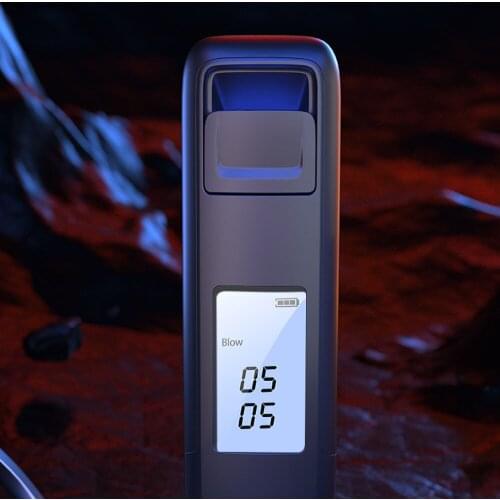Portable Breathalyzer Non-Contact Alcohol Tester High Accuracy USB Breath Detector with Digital LED Screen 3 Levels Indicator