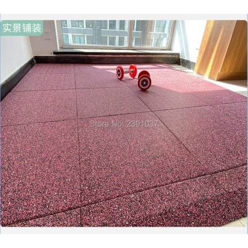 Red color Splicing Gym rubber mats 12pcs 50x50x2cm Home/Commercial Gym garage Heavy Duty Rubber Extra Thick Mat Flooring Tile