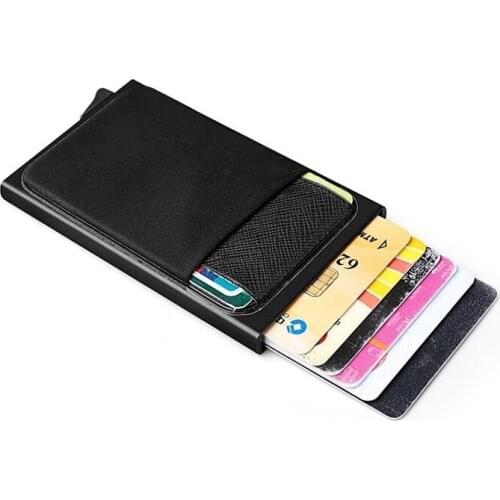 RFID Card Wallet for Men Credit Card Holder Automatic Card Case PU Leather Coin Purs
