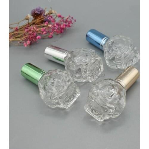 Rose Crystal Cut Glass Perfume Spray Bottles Atomizer Refillable Empty 10ml F847