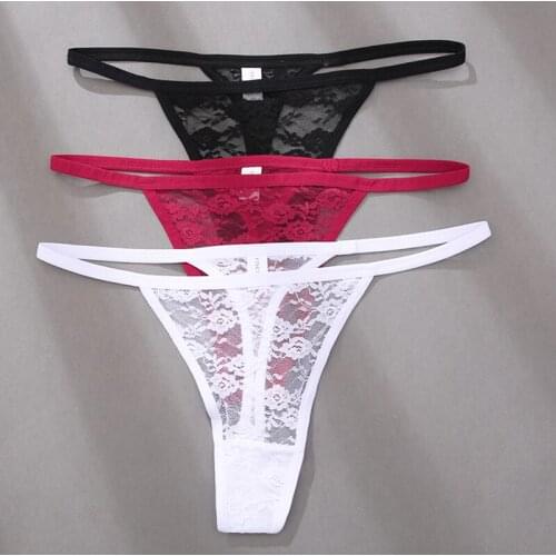 Sexy Floral Lace Women Thongs Female Low Rise Panties Transparent Underwear Hollow Out T-Back G-String Girls Intimates Lingerie