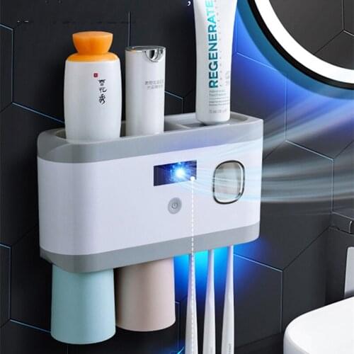 Bathroom Accessories Toothbrush sterilizer electric sterilization Holder Automatic Toothpaste Dispenser Squeezer Storage Rack