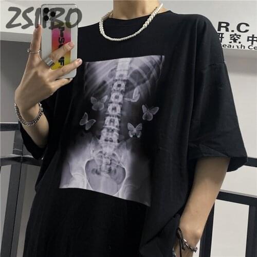 Hip Hop Tops Butterfly Graphic Letter Printing Uniesx O-neck Short Sleeve T-shirts Male Harajuku Streetwear Mens tshirt Color