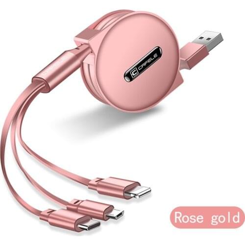 Retractable Multifunctional One Drag Three Data Line Fast Charging Cable For iPhone Android And Type-c For BMW F30 F10 F15 F48