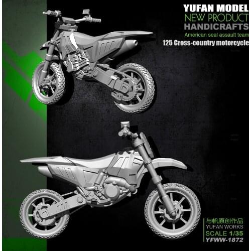 Yufan Model 1/35 Resin Soldier Of 125 Off-road Motorcycle Model Kit Yfww-1872