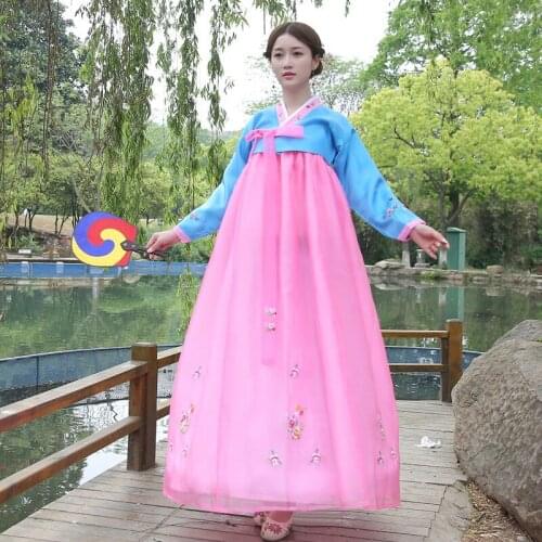 Hanfu Costume Korean Tradition Women Hanbok Women National Clothes Long Sleeve Female Korean Ancient Stage Costume