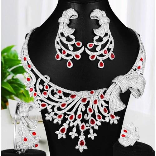 Blachette Luxury Palm Tree Leaf Nigerian Choker Jewelry Sets For Women Wedding Banquet Holiday Celebration Jewelry Accessories