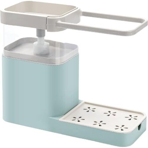 1 Pcs Soap Dispenser with Sponge Holder Sink Dish Soap Pump Dispenser for Kitchen Supplies
