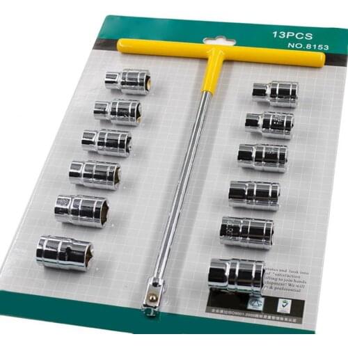 13Pcs T-type Handle Spanner Wrench Socket Set Vehicle Car Motorcycle Repair Tool Hand Tools