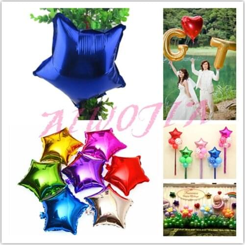 2017 Wedding Decoration 10"Inch 25*25CM Foil Star Balloon Helium Metallic globos for Wedding/birthday supplies 50pcs/lot 6ZSH809
