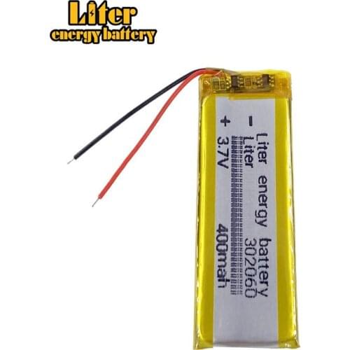 3.7V 302060 400mah polymer lithium battery MP4 MP3 recording pen N10 MD special battery