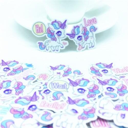 40 Pcs cute Pink horn horse Stickers for Luggage Laptop Skateboard Bicycle Motorcycle Car Styling Decals Waterproof Sticker