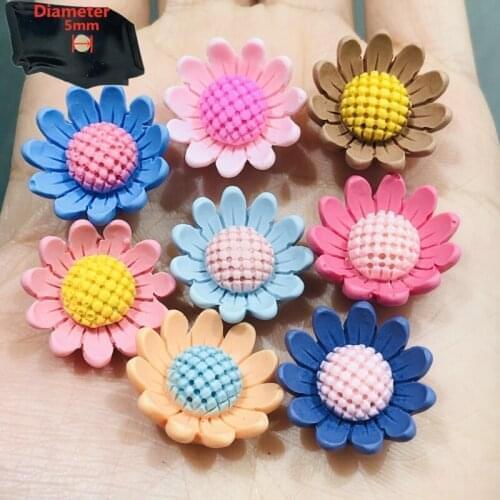 8PCS Resin Cute Cartoon Fridge Magnetic Sticker Kawaii Colourful Sunflower Plant Refrigerator Magnet Whiteboard Sticker Kid Toy