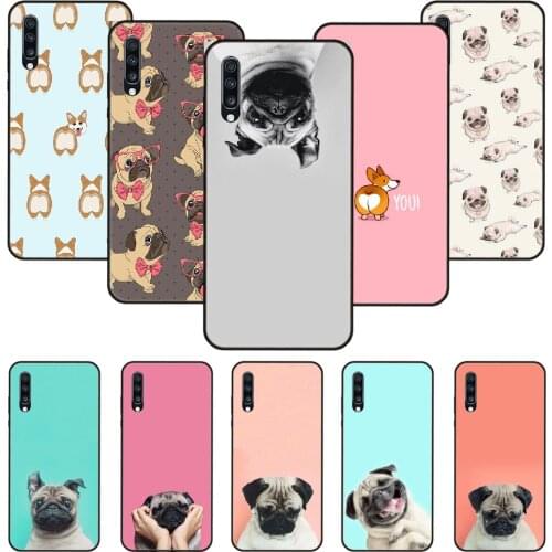 Phone Case For Samsung Galaxy A 50 51 71 70 7 5 10 20 30 40 41 21 S E Black Cover Hoesjes Art Prime Pug Dog French Bulldog Cute