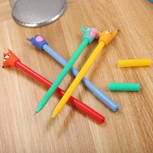 100 Pcs Silicone Animal Gel Cute Cartoon Student Creative Stationery Gel Pen Kawaii School Supplies Stationary Stationary