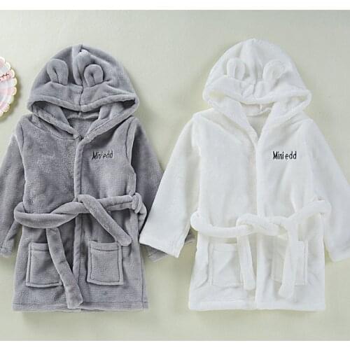 Baby Girls Boys Robes Children Bathrobe Hooded Cap Soft Velvet Robe Pajama Kids Coral Warm Clothes Baby Lovely Home Clothes
