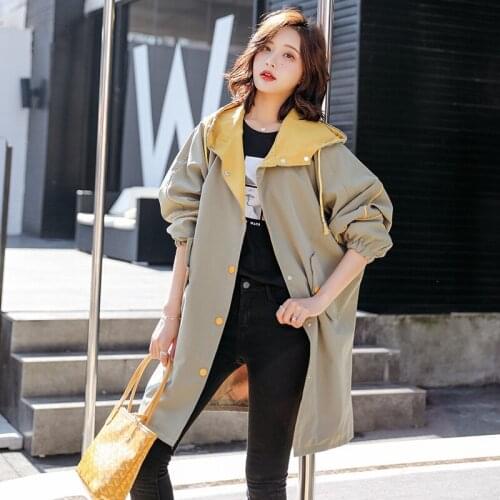 Jbersee Women's Hooded Trench Coats