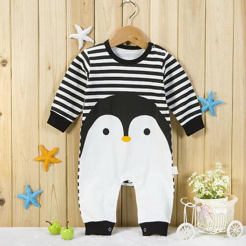 0-2 years old baby cotton long sleeve long climb clothes baby conjoined clothes Baby girl cartoon design