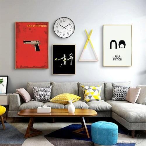 Pulp Fiction Minimalist Figures Canvas Art Print Painting Modern Wall Picture Home Decor Bedroom Decorative Posters No Frame
