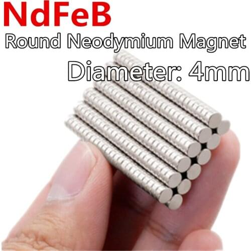 Diameter 4mm Round NdFeB Neodymium Magnet Powerful Rare Earth Permanent Fridge Magnets Ring Disk Strong Craft for DIY