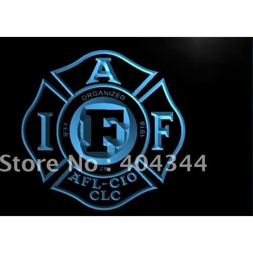 LD255- Fire Rescue IAFF FireFighters NR LED Neon Light Sign home decor crafts