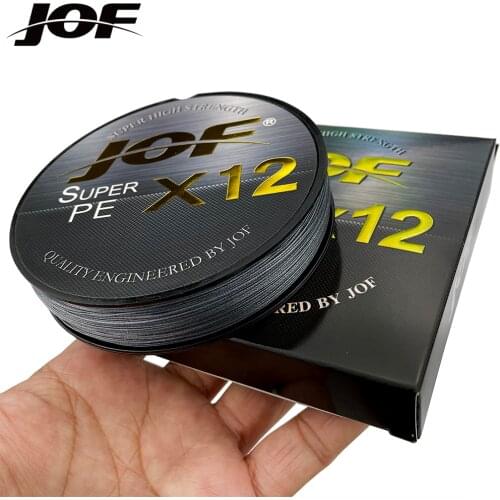 JOF 500M 300M 100M Fishing Line 12 Strands Braided Fishing Line 25-92LB for Carp Fishing PE Line Fishing Tackle