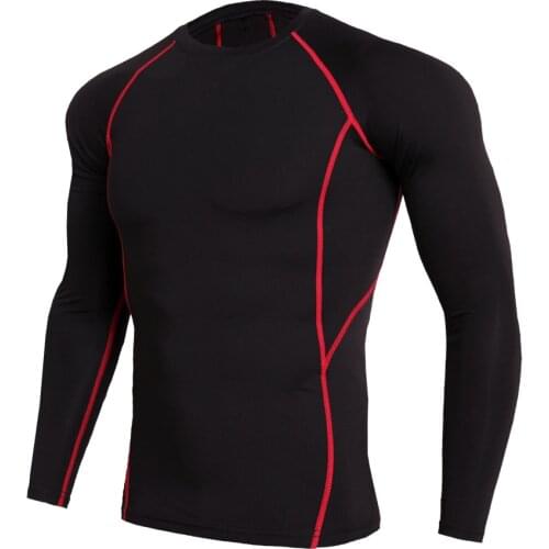 MMA BJJ Compression Shirt Crossfit Fitness Training Boxing Muay Thai Long Sleeve Tshirt Men Workout Jogging Tracksuit Sportswear