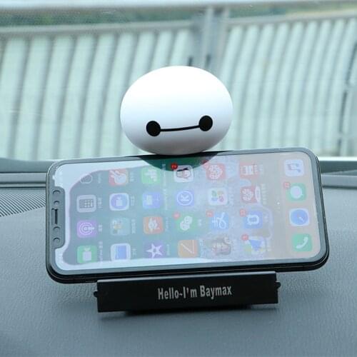 Multifunction Shaking Head Baymax Car Ornaments Car Phone GPS Holder Auto Dashboard Decoration Interior Cute Doll Car Styling