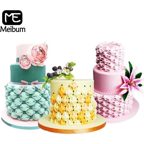 Meibum Fabric Puff Sugar Paste Silicone Fondant Molds Modelling Paste Dessert Decor Baking Tools Polymer Clay Cake Moulds