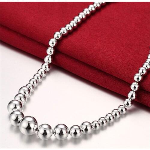 NEW Arrival 925 Sliver Beaded Necklace Fashion Jewelry For Women Wedding Party Anniversary Daily PartyAccessories