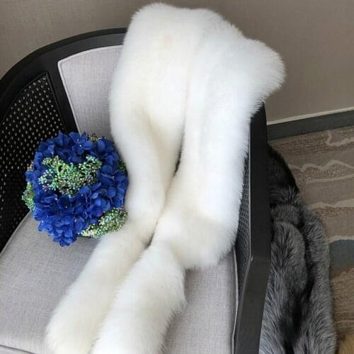 Rf2031 Super Long 240cm Luxury Real Fox Fur Scarf Woman Whole Leather Natural Fur Scarves High Street Warm Winter Fox Shawl