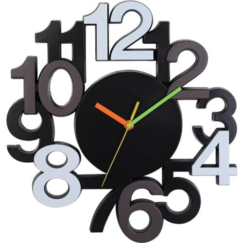 Japanese style simple wall clock 3D digital wall clock bedroom childrens room wall clock simple decoration