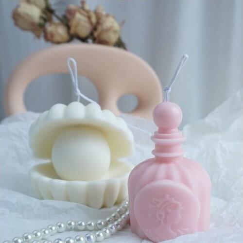 PRZY Table Lamp Candle Shell Pearl Mold Silicone 3D Molds Carousel Soap Perfume Bottle Candle Mold Cake Decors Tools Clay Resin